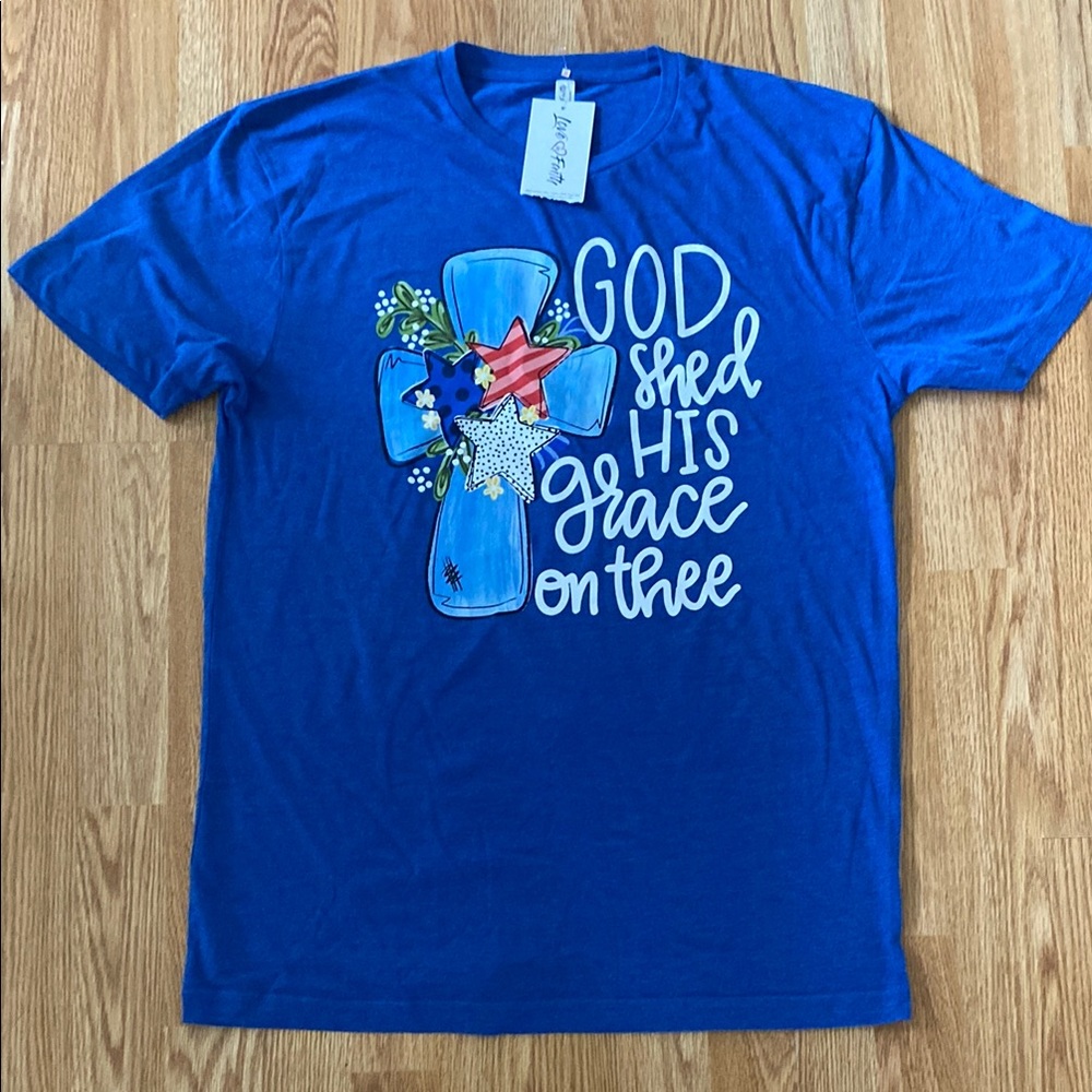 5 for $25! NWT Patriotic Faith T-shirt